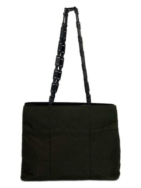 Prada Tote Dark Green Black Plastic Chain X - Picture 3 of 12